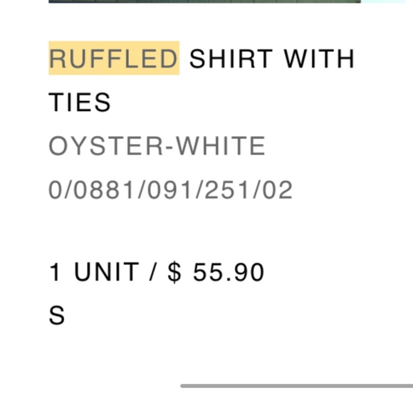 Zara Ruffle Shirt with Ties (3 for $45) - Picture 5 of 5